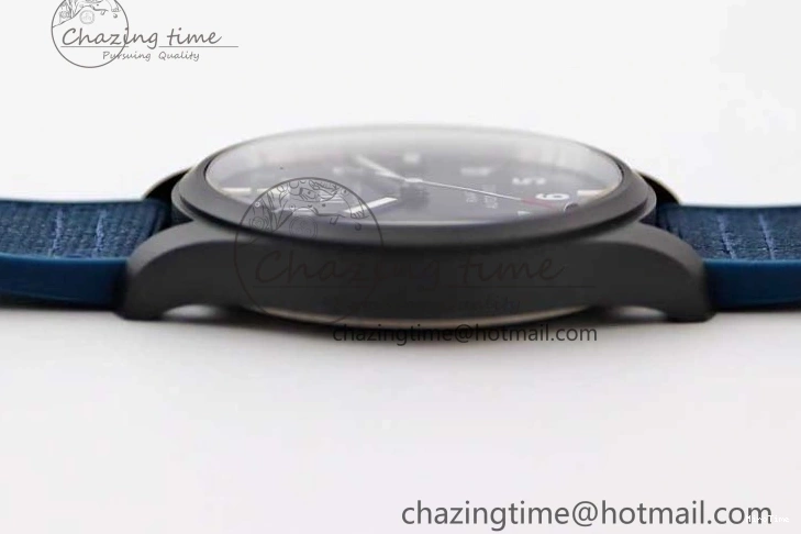 MIROTIME 0710 BestValue Mark XVIII IW328101 Black Ceramic M+F 1:1 Best Edition Blue Dial on Blue Nylon Strap A 7058